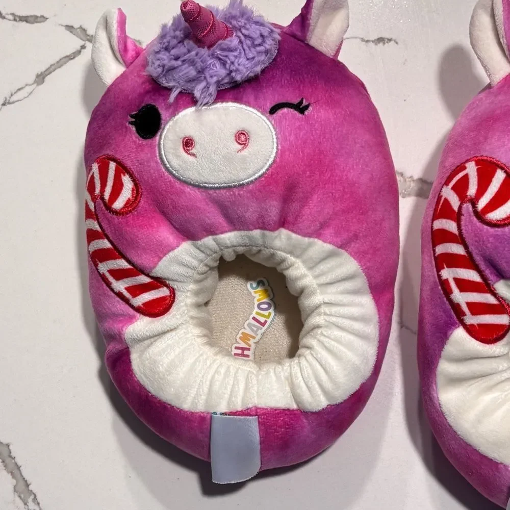 Squishmallows | Girls Plush Slippers Unicorn Pink Purple Tie dye Size 13/1